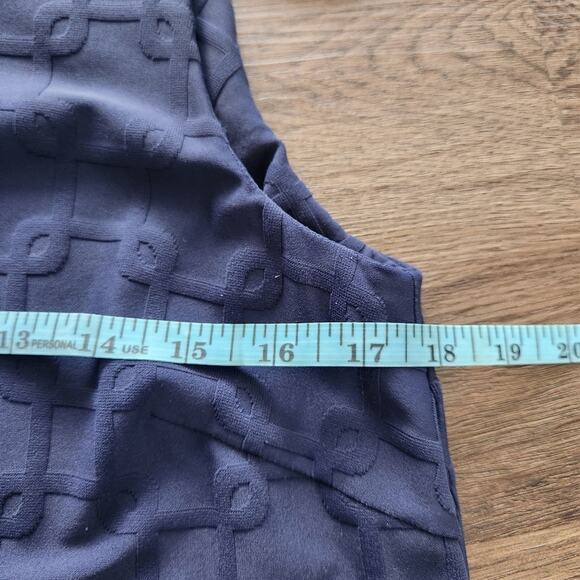 J. McLaughlin Catalina Cloth‎ Shift Knee Length Dress Navy M Office Casual Beach - Picture 6 of 7